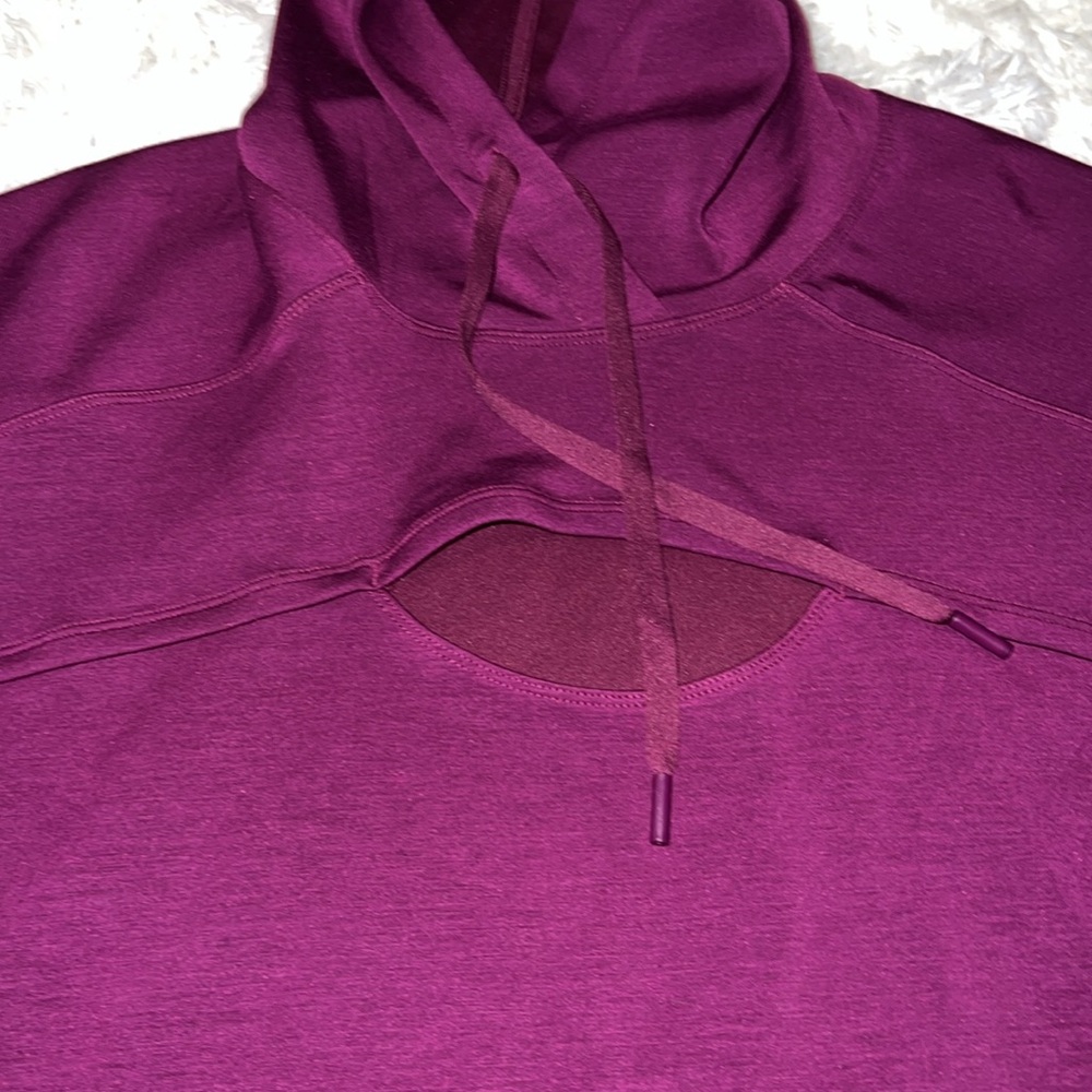 90 Degree by Reflex Soft Scuba Zone Hoodie Color Plum Size XL P2P 25” NWT - Picture 3 of 6